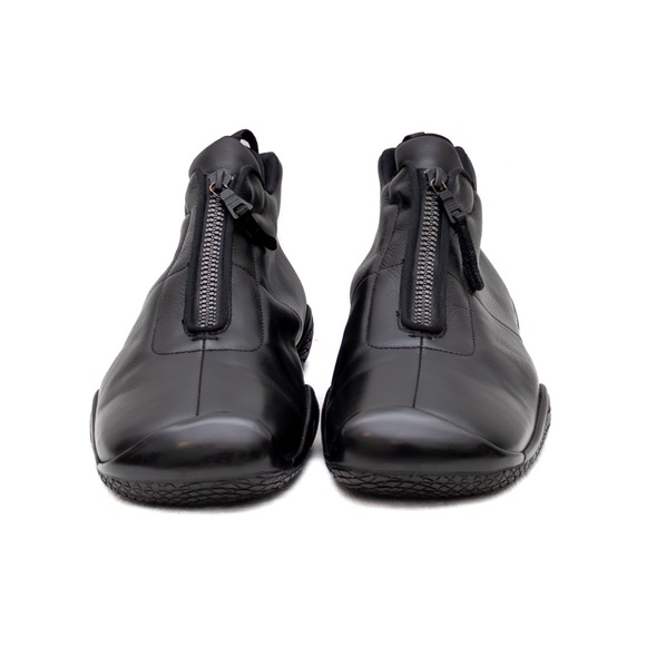 Vintage Men's Prada Sport Linea Rossa Black Leather Mid-Top Sneakers‎ Size US 11 - Picture 4 of 16